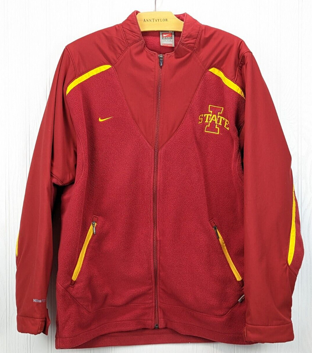Nike Men's Team Therma Fit Full Zip Fleece Jacket Iowa State Cyclones Size Med